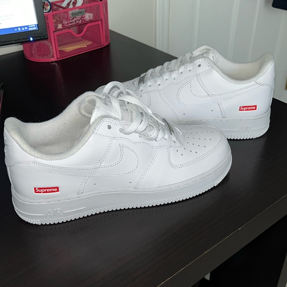 Nike Air Force 1 supreme white size 8.5. No box, no red laces, never worn